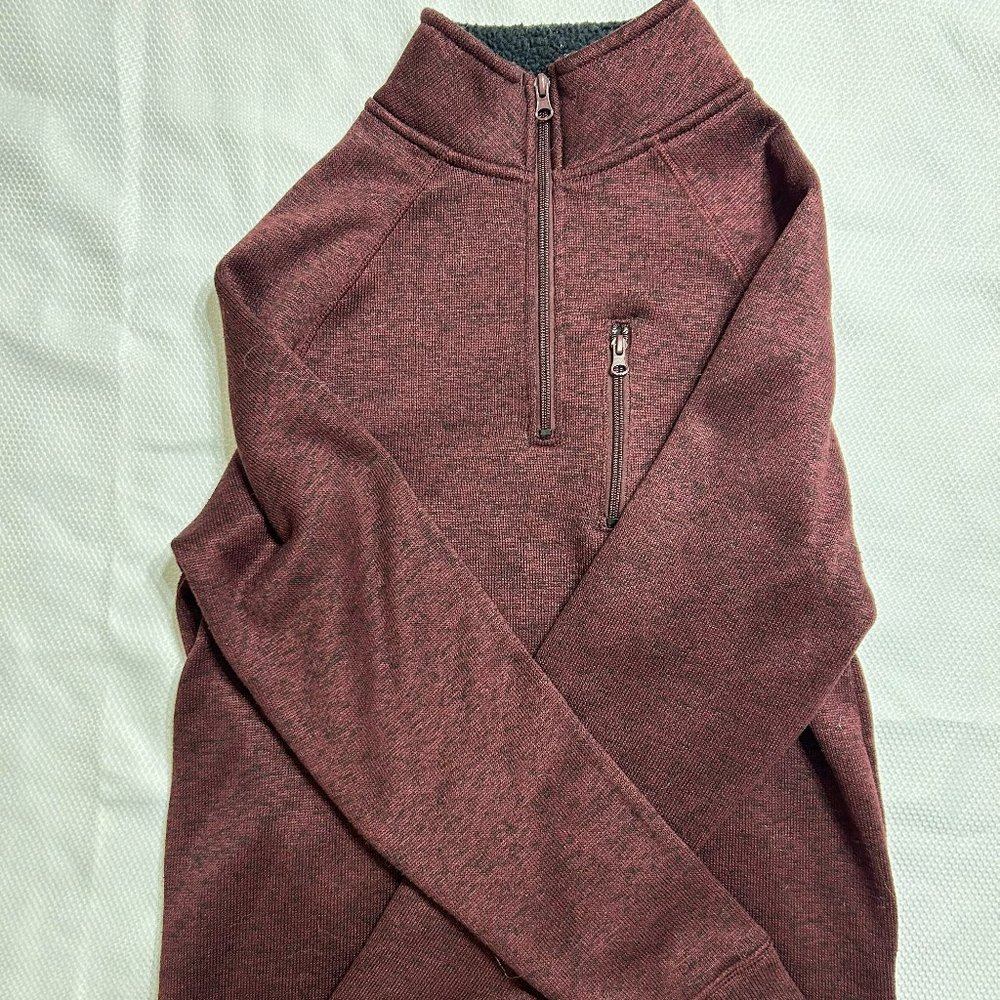 Old River Half Zip Pullover Sweater Long Sleeve Burgundy Womens Size M